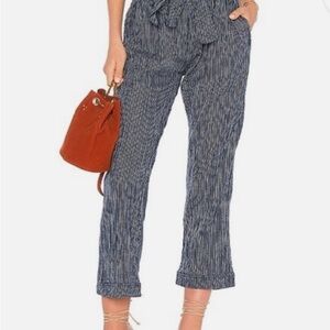 Free People Brand New Blue Striped ankle pants
